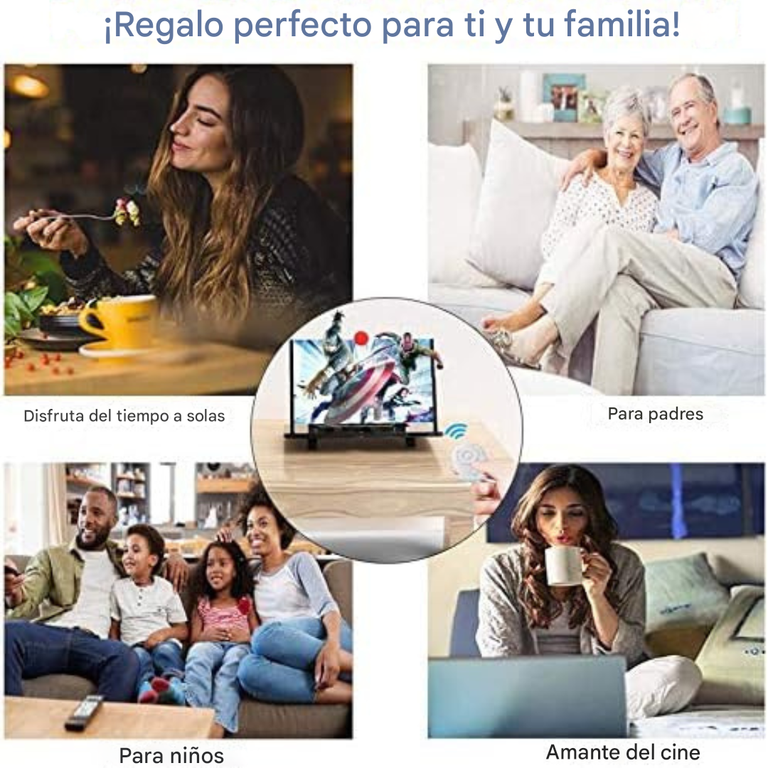 Amplificador pantalla para mejorar la experiencia de ver películas o trabajar desde casa.