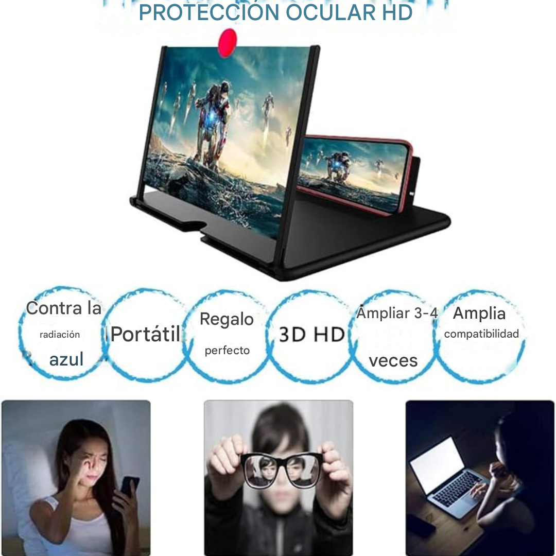 Amplificador pantalla para mejorar la experiencia de ver películas o trabajar desde casa.